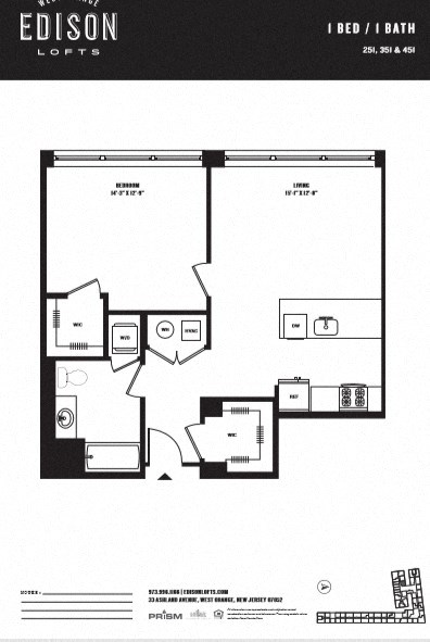 a floor plan of the edison lofts apartments